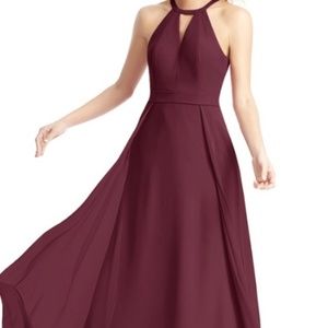 Cabernet Halter Floor-Length Gown Bridesmaid